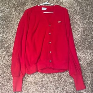 Izod Lacoste 1970’s cardigan sweater (red)